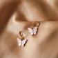 butterfly drop huggies earrings