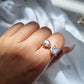 Kylie Jenner Toi et Moi ring adjustable 925 sterling silver ring emerald cut pear cut diamond ring cubic zirconia