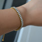 emerald cut tennis bracelet slider bracelet 18k gold plated