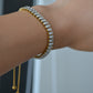 emerald cut tennis bracelet slider bracelet 18k gold plated