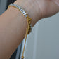 emerald cut tennis bracelet slider bracelet 18k gold plated