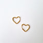 gold heart hoop earrings. Hypoallergenic waterproof. 18k gold plated