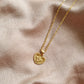 cupid gold heart chain necklace 18k gold vintage 