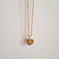 cupid gold heart chain necklace vintage 18k gold plated