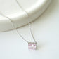 925 sterling silver bar necklace pink