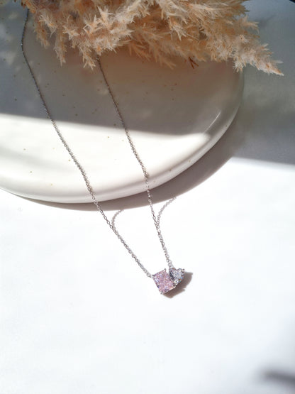 silver heart necklace 925 sterling