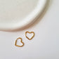 gold heart hoop earrings. Hypoallergenic waterproof. 18k gold plated