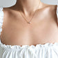 Double Heart Gemstone Necklace - 18K Gold